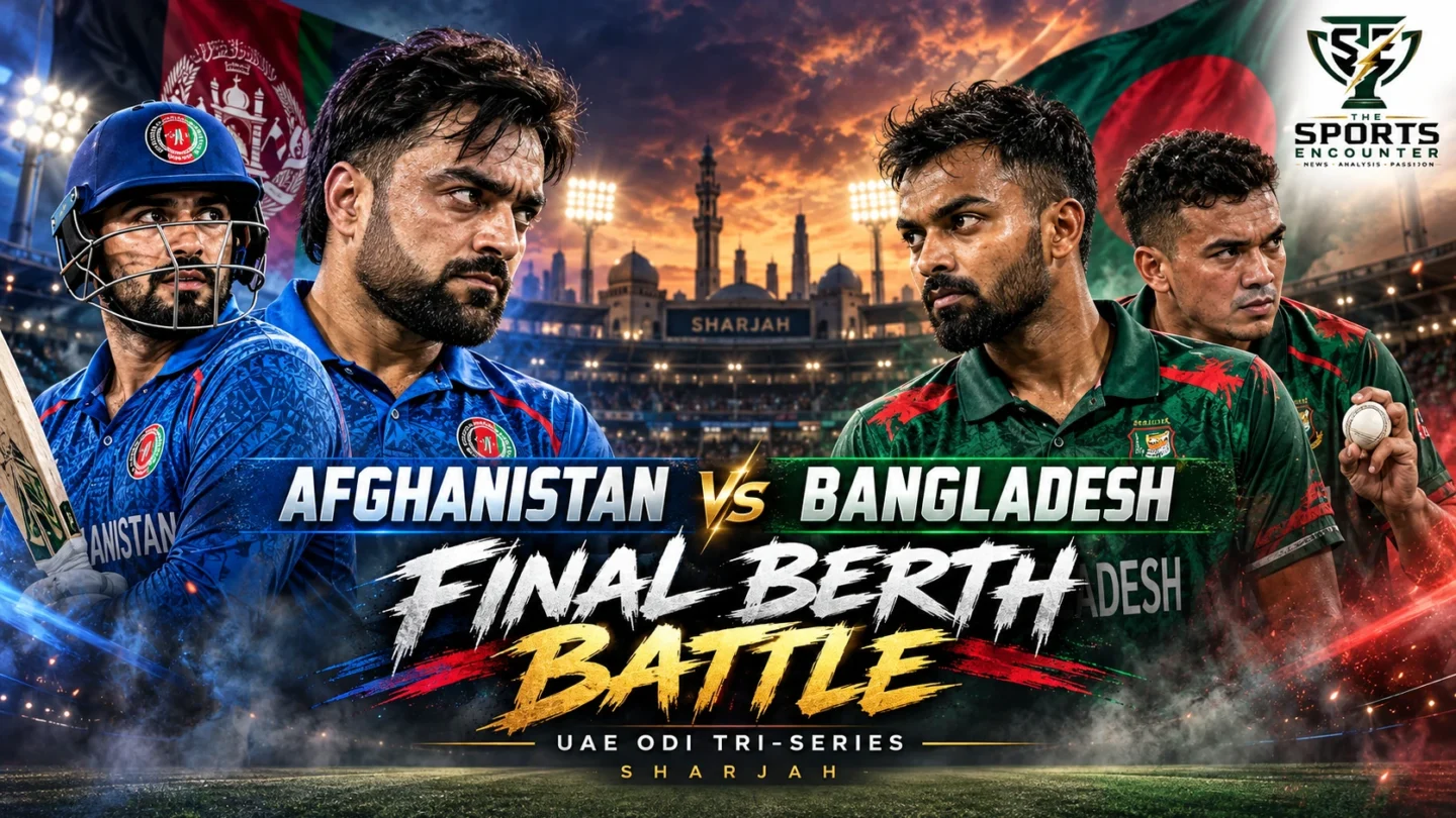 Afghanistan and Bangladesh players ahead of their decisive October 21, 2026 ODI Tri-Series encounter in Sharjah
