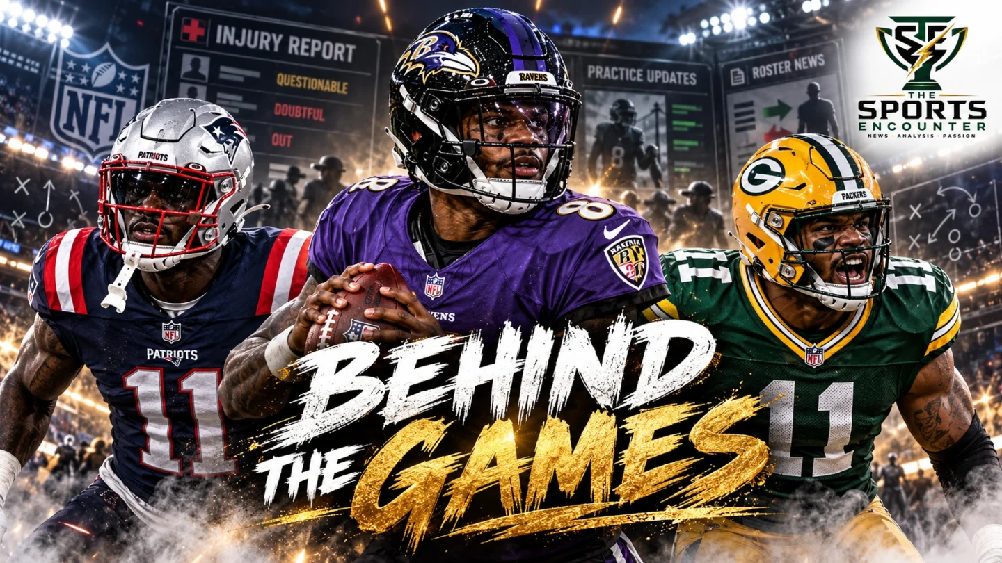 Lamar Jackson, A.J. Brown and Micah Parsons in their Baltimore Ravens, New England Patriots and Green Bay Packers uniforms, illustrating major NFL Week 6 injury and comeback developments.