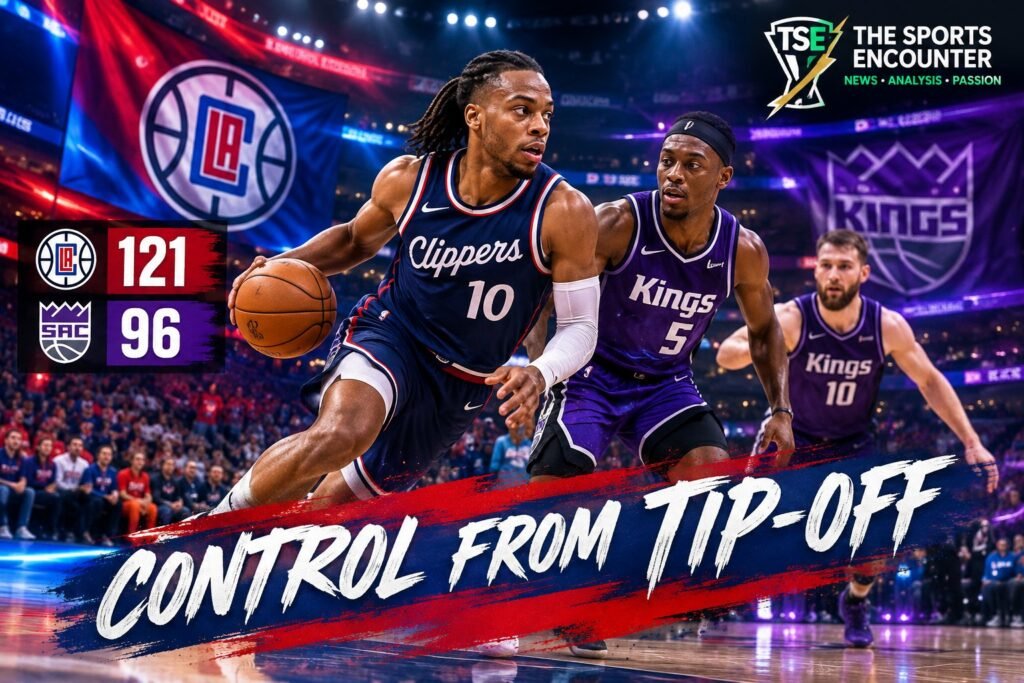 Darius Garland leads the LA Clippers in a 121-96 opening-night victory over the Sacramento Kings.