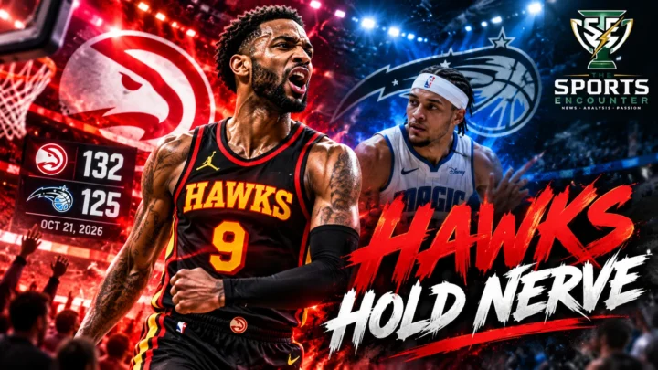 Atlanta Hawks defeat the Orlando Magic 132-125 on October 21, 2026, with Nickeil Alexander-Walker leading Atlanta in a high-scoring NBA opener.