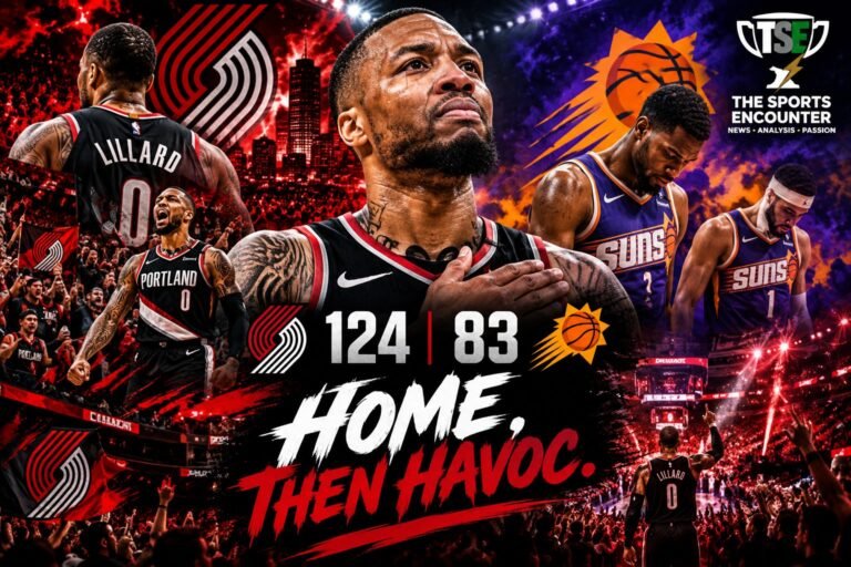 Damian Lillard celebrates his Portland return as the Trail Blazers defeat the Phoenix Suns 124-83.