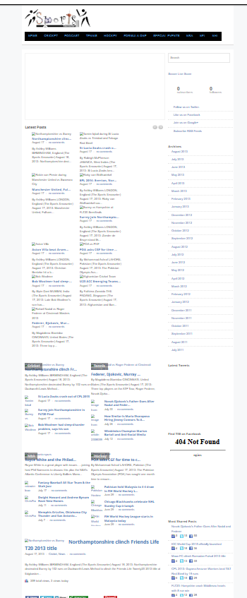 Later Sports Encounter homepage with latest reports and cricket, tennis, and other sports sections