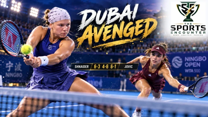 Diana Shnaider and Iva Jovic competing during their three-set quarterfinal at the 2026 Ningbo Open in China.