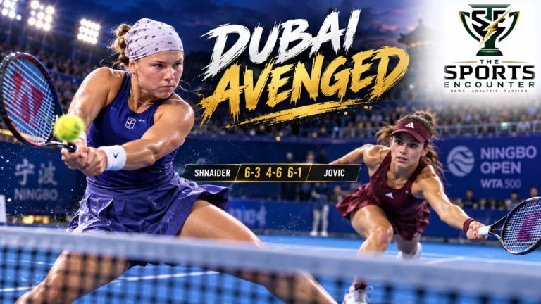 Diana Shnaider and Iva Jovic competing during their three-set quarterfinal at the 2026 Ningbo Open in China.