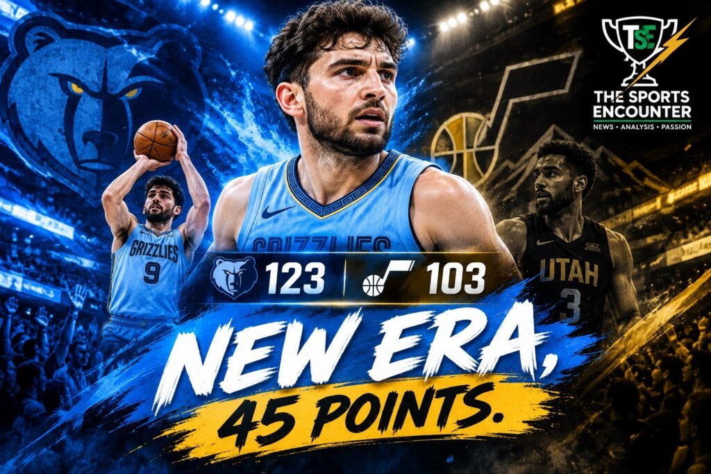 Ty Jerome leads the Memphis Grizzlies past the Utah Jazz 123-103 with a career-high 45 points.
