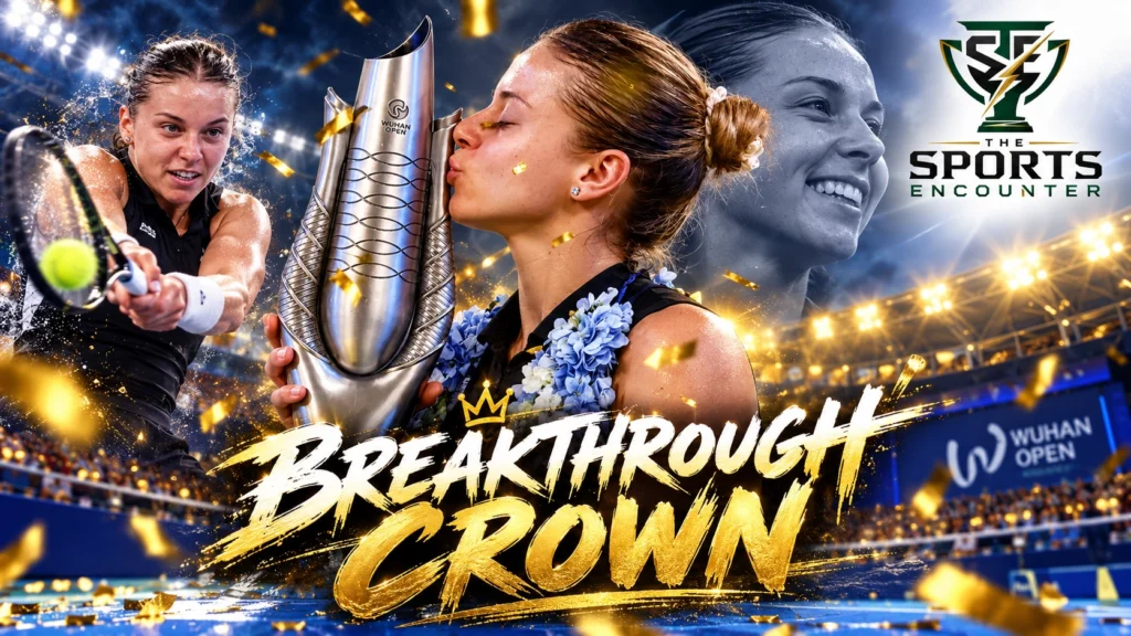 Maja Chwalińska celebrates her comeback victory over Sonay Kartal in the 2026 Wuhan Open final, winning her first WTA 1000 singles title.