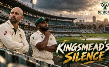 Sparse spectators and large sections of empty seating at Kingsmead Cricket Ground in Durban during South Africa's October 2026 Test against Australia.