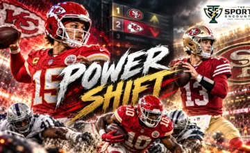 Patrick Mahomes and Kenneth Walker III of the Kansas City Chiefs in an action-focused NFL Week 5 power rankings illustration, highlighting the team's 4-0 start.