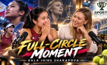 Alex Eala meets childhood tennis idol Maria Sharapova during an appearance on the Pretty Tough podcast after her breakthrough 2026 season.