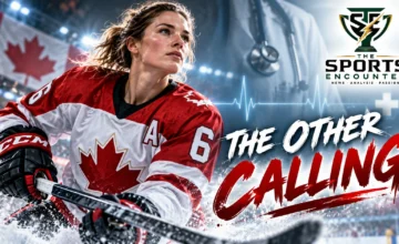 Claire Thompson playing defense for Canada before retiring from professional hockey at 28 to pursue orthopedic surgery