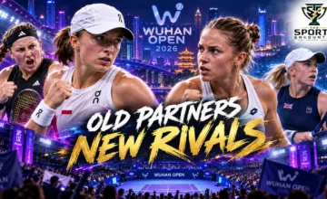 Iga Świątek, Maja Chwalińska, Sonay Kartal and Jelena Ostapenko featured in a Wuhan Open 2026 women's singles semifinal graphic.