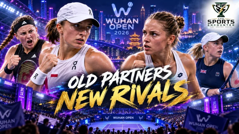 Iga Świątek, Maja Chwalińska, Sonay Kartal and Jelena Ostapenko featured in a Wuhan Open 2026 women's singles semifinal graphic.