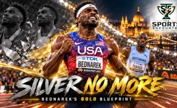 Kenny Bednarek celebrates his Budapest 100m and 200m titles as the American sprinter targets World Championship and LA28 Olympic gold.