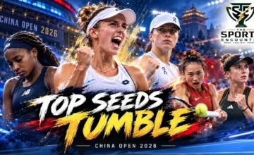 Elise Mertens, Coco Gauff, Iga Swiatek, Zheng Qinwen and Elina Svitolina feature in a China Open 2026 Round of 16 graphic in Beijing.
