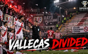 Rayo Vallecano supporters launching paper airplanes during protests at Estadio de Vallecas as the Athletic Club match is abandoned and the club receives a partial stadium ban.