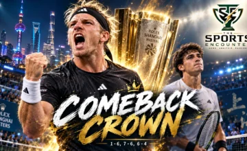 Alejandro Davidovich Fokina celebrates winning the 2026 Shanghai Masters after defeating Rafael Jodar in three sets, securing Spain's first singles title at the tournament.